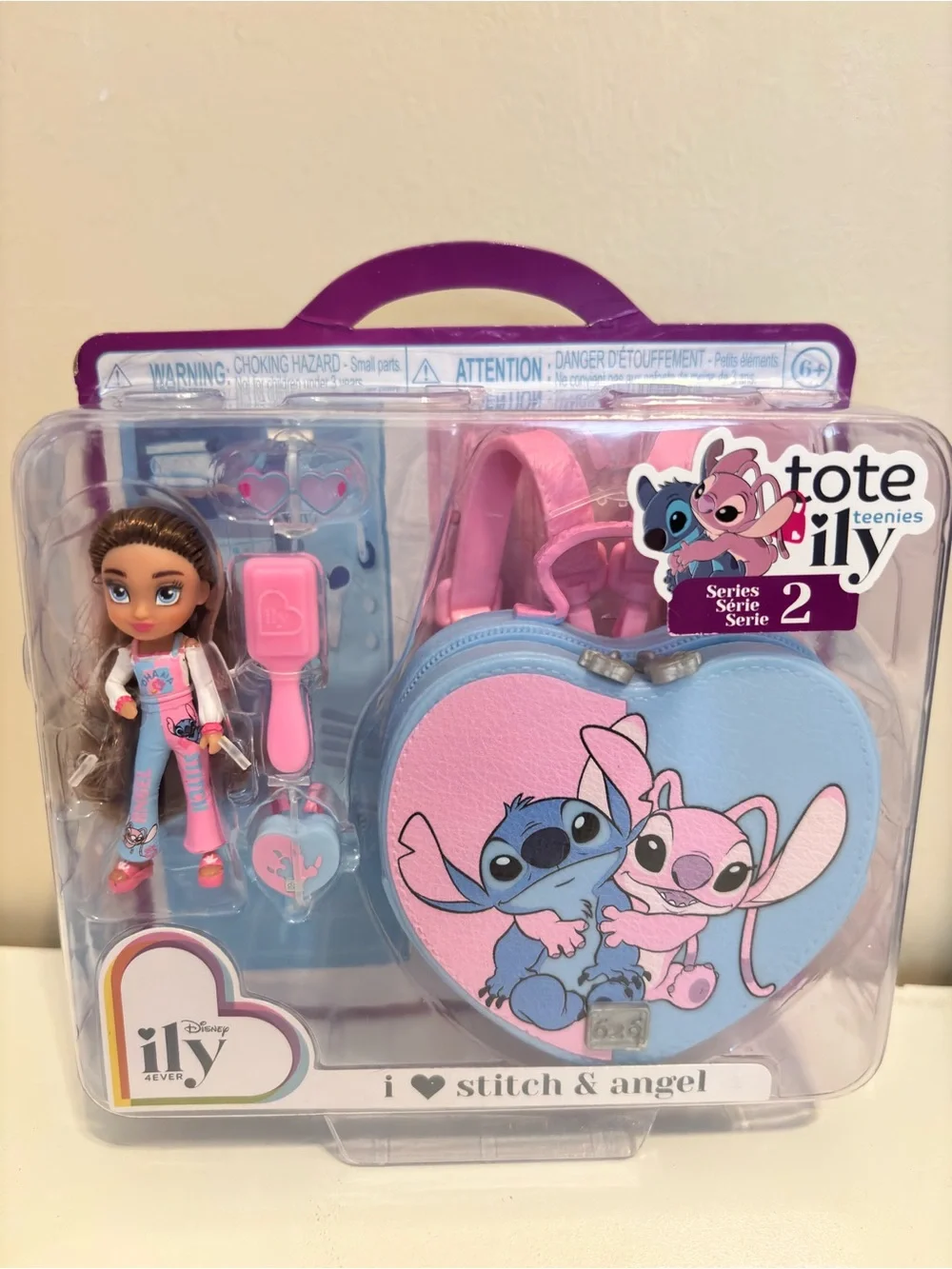 Disney Stitch Doll Set in Pink and Blue with Accessories